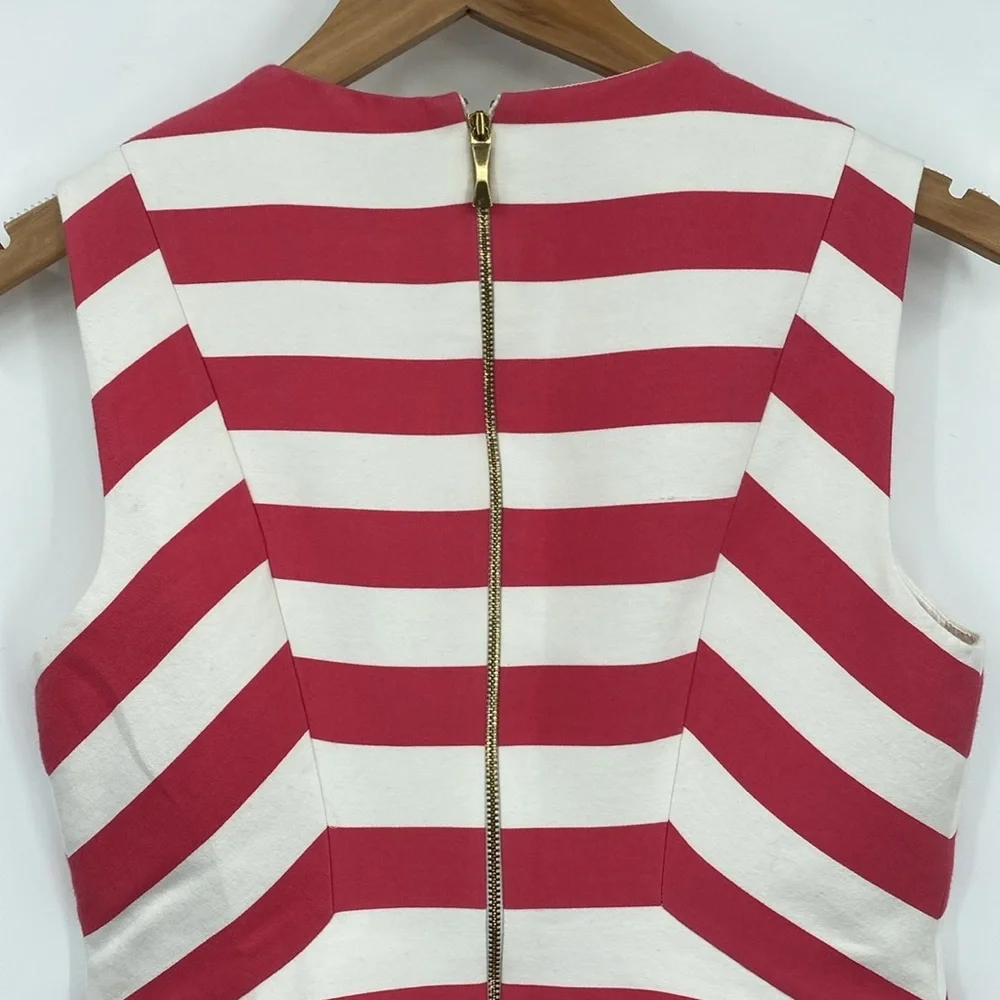 Kate Spade Kite Sicily Dress Womens Size 4 Pink White Stripes Lined‎ Sleeveless